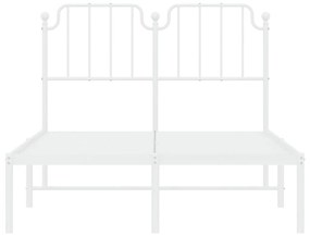 Estrutura de cama com cabeceira 120x190 cm metal branco