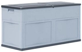 vidaXL Caixa de arrumação para jardim 320 L cinzento e preto