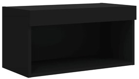Móvel de TV com luzes LED 60x30x30 cm preto