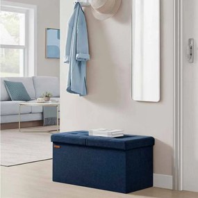 Banco entrada ou quarto com espaço de arrumação 38 x 76 x 38 cm azul