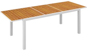 Outsunny Mesa de Jardim Extensível Mesa de Terraço Retangular para 6-8 Pessoas Capacidade 50 kg 180/240x94x73 cm Marrom