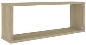 Prateleiras parede forma de cubo 4 pcs carvalho sonoma