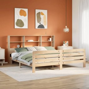 Cama sem colchão 200x200 cm madeira de pinho maciça