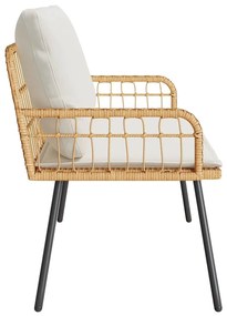 Banco de Jardim vidaXL Natural 114x64x78 cm em Rattan Sintético