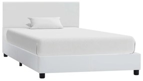 Estrutura de cama 90x200 cm couro artificial branco
