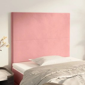 Cabeceira de cama 2 pcs veludo 100x5x78/88 cm rosa
