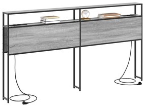 Cabeceira de armazenamento com cabeceira Cinza sonoma 200 cm