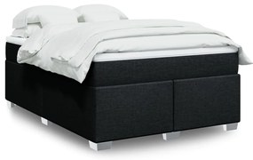 vidaXL Cama com molas/colchão 140x190 cm tecido preto