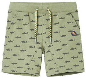 Calções de criança com cordão cor caqui-claro 140