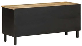 Móvel de TV 100x33,5x46cm madeira mangueira áspera maciça preto