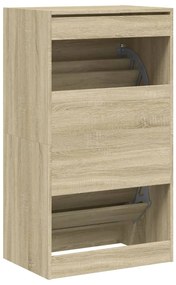 Sapateira c/ 2 gavetas articuladas 60x42x108 cm carvalho sonoma
