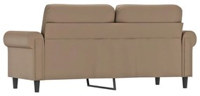 Sofá de 2 lugares 140 cm couro artificial cor cappuccino