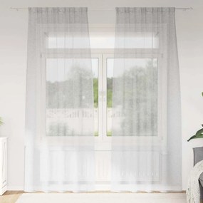 vidaXL Cortina de Voile 2 pcs Cinzento-claro 225 x 140 cm Poliéster