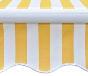 Toldo dobrável motorizado 400 cm amarelo/branco