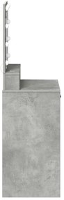 Mesa de Maquilhagem vidaXL com Luzes LED Cinza Concreto 50x41x135 cm