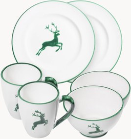 Conjunto de pequeno-almoço artesanal Grüner Hirsch, 2 pessoas, conjunto de 6
