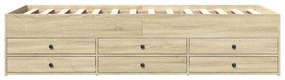 Sofá-cama com gavetas sem colchão 90x190 cm carvalho sonoma