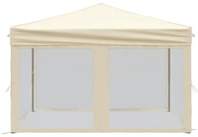 Tenda para festas dobrável com paredes laterais 3x3 m creme