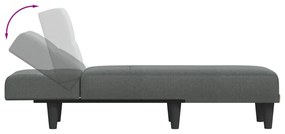 Chaise longue tecido cinzento-escuro