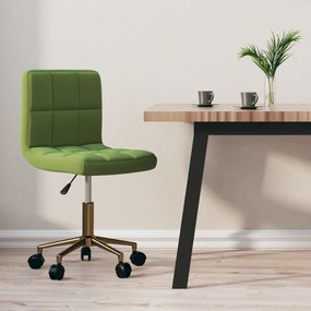 vidaXL Cadeira de jantar giratória veludo verde-claro