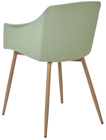 Conjunto de 2 cadeiras de jantar verdes claras e madeira clara FONDA II Beliani