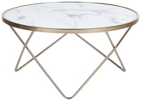 Mesa de centro efeito de mármore com dourado MERIDIAN II Beliani