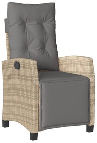 Conjunto de Jantar de Jardim de 9 Peças Bege Rattan Poliéster
