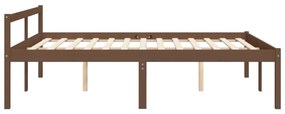 Cama para idosos king size 150x200 cm pinho maciço castanho mel