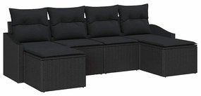 Conjunto de Jantar para o Jardim com 6 Peças e Almofadas em Rattan Sin