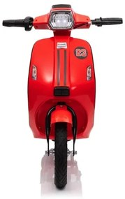 Scooter, Vespa elétrica Crianças 24V com tração de 350 watts, pneus de ar, assento em imitação de couro Vermelha