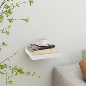 vidaXL Prateleira parede suspensa 23x23,5x3,8 cm MDF carvalho e branco