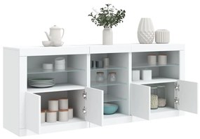 vidaXL Aparador com luzes LED 181,5x37x67 cm branco