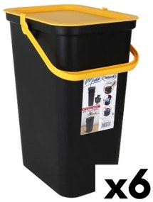Caixote de Lixo para Reciclagem Tontarelli Moda 24 L Amarelo Preto (6 Unidades)