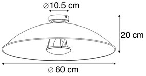 LED Candeeiro de teto inteligente preto com dourado 60 cm incl. Wi-Fi A60 - Emilienne Moderno