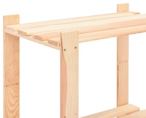 10 unidades arrumação 3 prateleiras 60x38x90cm pinho 150 kg
