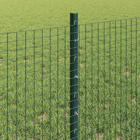 Cerca de Arame Soldado com 11 Postes U Verde 0.6x25 m Aço