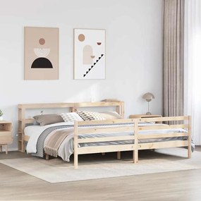 vidaXL Cama sem colchão 200x200 cm madeira de pinho maciça