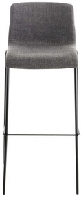 Conjunto de 2 bancos de bar Hoover em tecido e com estrutura preta 43 x 100 x 48 cm Cinzento