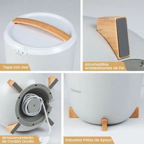 Cubo aquecedor de toalhas para banheiro 20 L com temporizador de desligamento automático Ajustes de 15/30/45/60 minutos Cinza