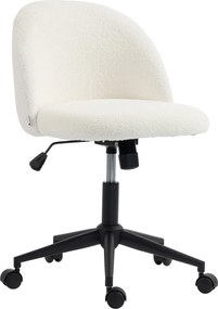 Cadeira de Escritório Ergonómica, 59 x 52 x 84,5 cm, Altura Regulável, Creme