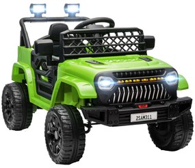 AIYAPLAY Carro Elétrico para Crianças Carro Elétrico Infantil UTV 12V com Velocidade Ajustável USB e Faróis 95x62,5x65 cm Verde