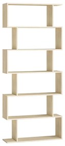 Estante elegante com 6 prateleiras 24 x 70 x 191 cm bege natural