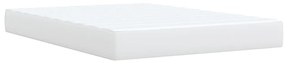 Cama com molas/colchão 140x200 cm couro artificial branco