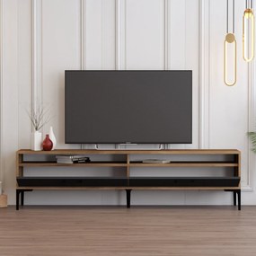 Móvel TV Istanbul – Nogueira e Antracite – 180x35x47 cm