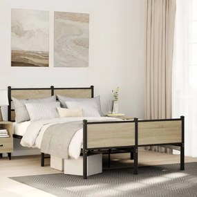 vidaXL Estrutura cama s/ colchão derivados de madeira carvalho sonoma