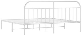 Estrutura de cama com cabeceira 200x200 cm metal branco