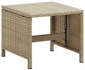 Cadeiras de jardim com bancos 2 pcs vime PE bege