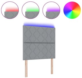 Cabeceira LED vidaXL Design de Blocos de Diamante Cinza Claro 100 cm T