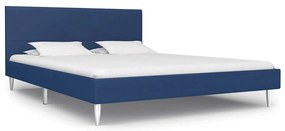 vidaXL Estrutura de cama sem colchão 150x200 cm tecido azul
