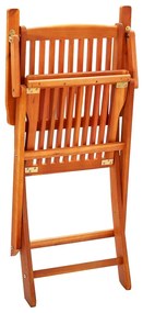 Cadeiras de jardim dobráveis 8 pcs eucalipto maciço